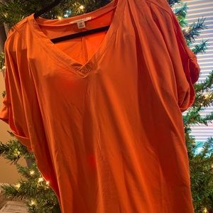 Rolled Sleeve Tangerine Top